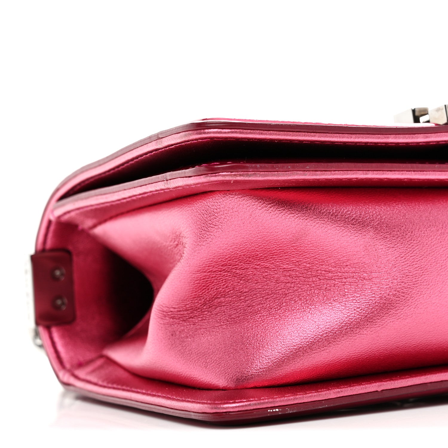 Chanel Metallic Patent Calfskin Quilted Small Boy Flap Pink 9 of 10