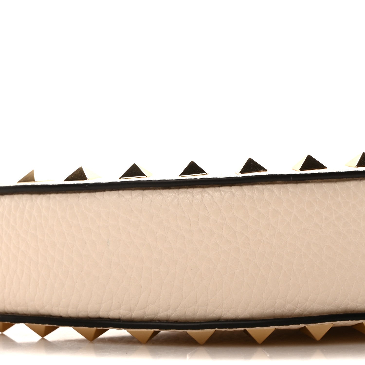 Valentino Garavani Grainy Calfskin Mini Rockstud Hobo Ivory 8 of 10