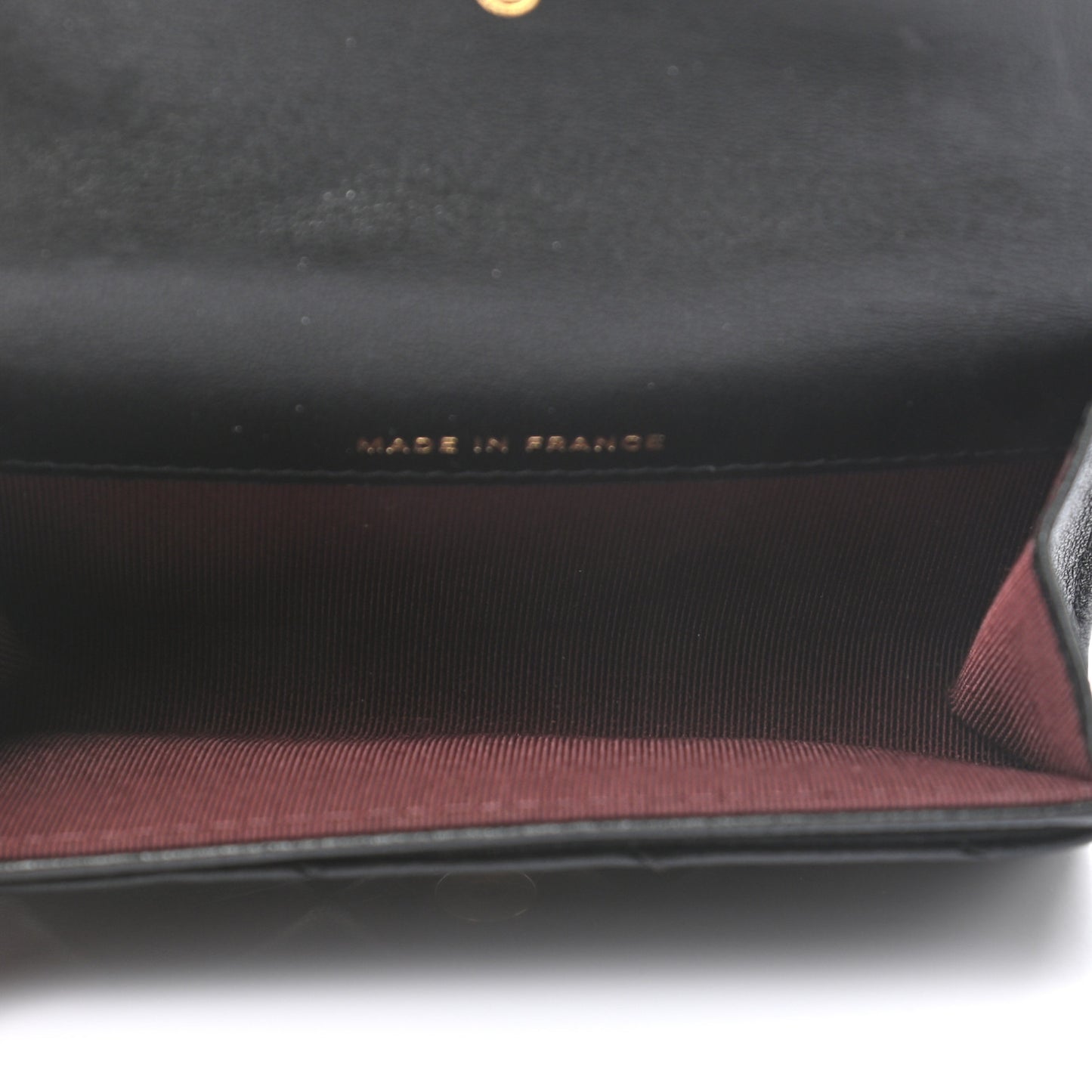 Lambskin Quilted Flap Card Holder Wallet Black
