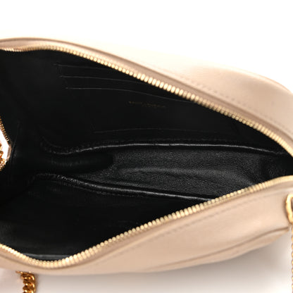 Saint Laurent Grain De Poudre Matelasse Monogram Mini Lou Camera Bag Dark Beige 5 of 12