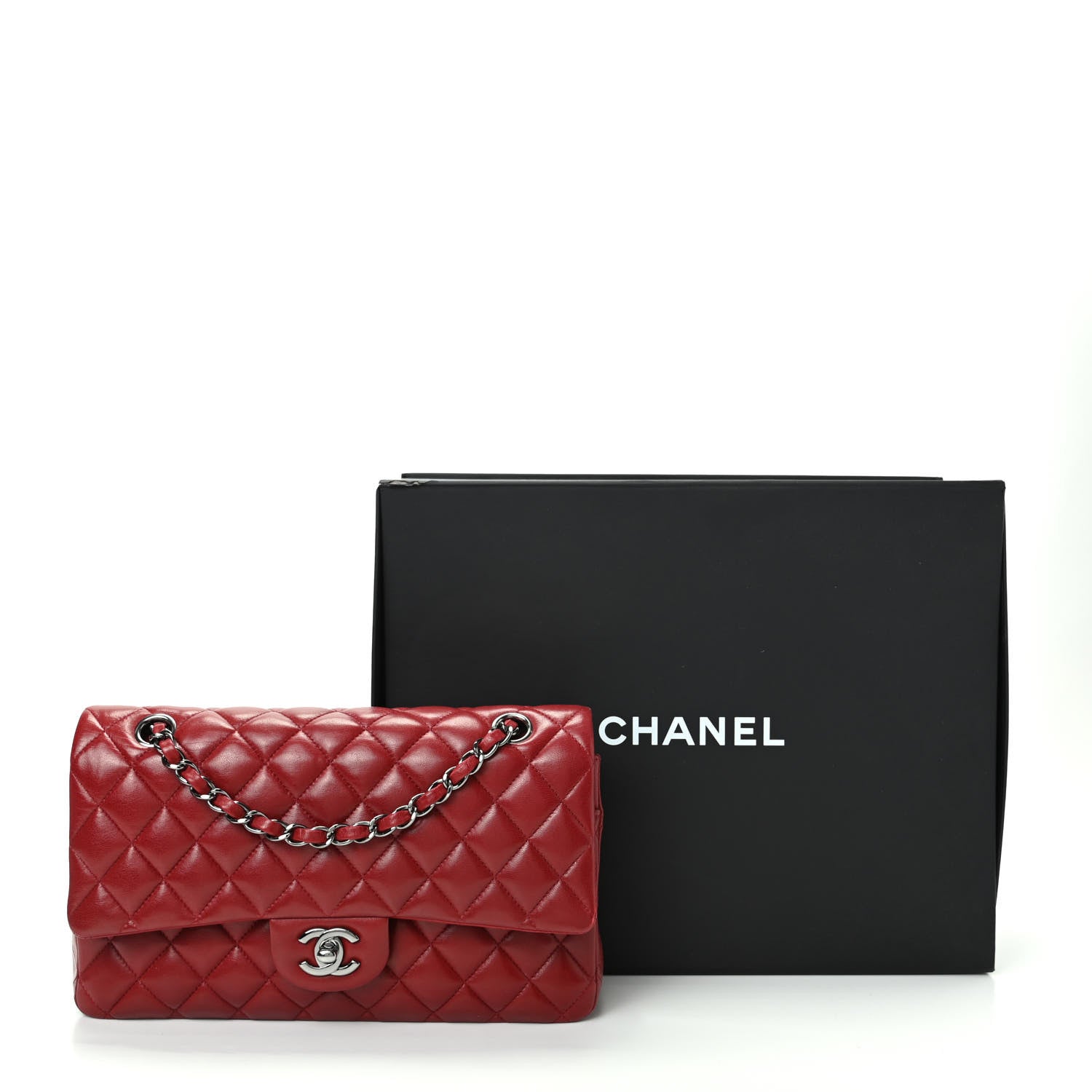 Chanel Lambskin Quilted Medium Double Flap Red 11 of 11