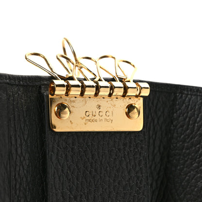 Gucci Pebbled Calfskin GG Marmont 6 Key Holder Black 6 of 8