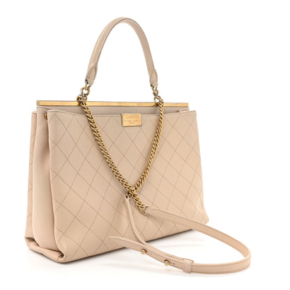Chanel Lambskin Stitched Large Coco Luxe Tote White 3 of 17