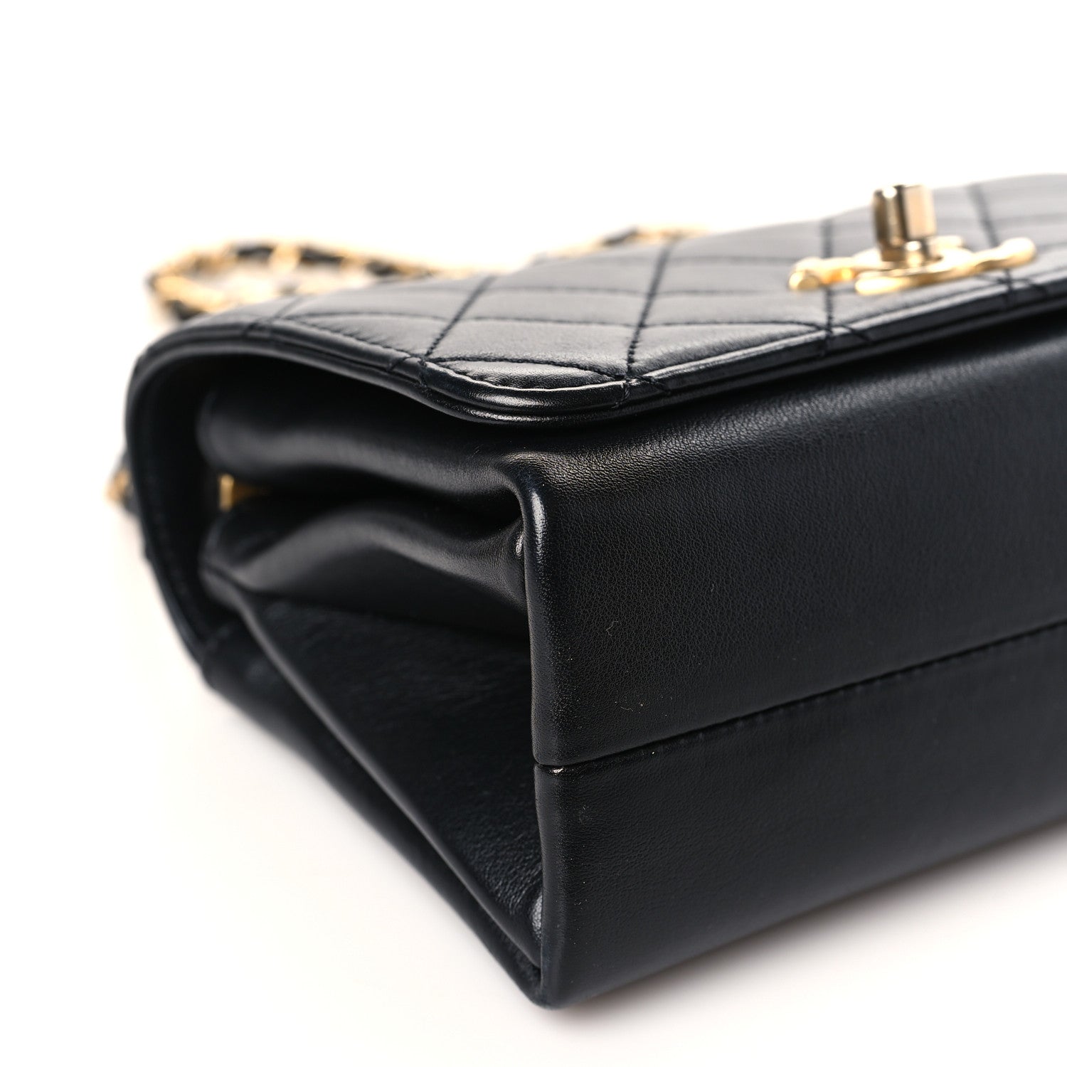 Chanel Calfskin Quilted Pearl Jewel Chain Flap Black 8 of 9