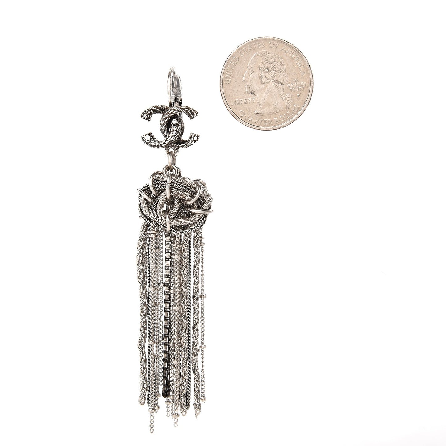 Ruthenium Crystal Chain CC Drop Earrings