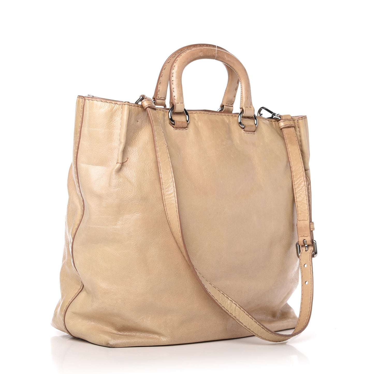 Vitello Shine Tote Cammeo