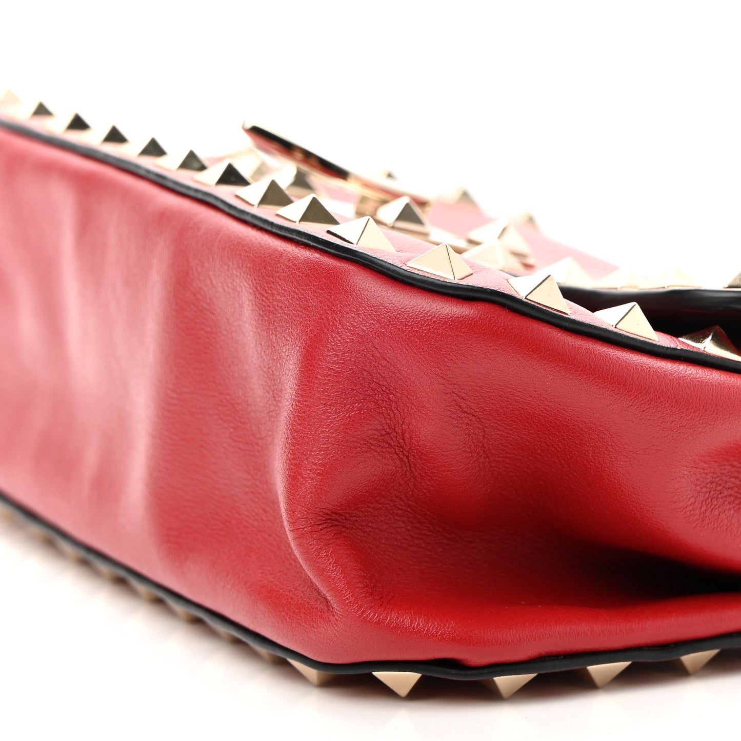 Vitello Mini Rockstud Flap Saddle Crossbody Bag Rosso Valentino