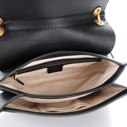 Gucci Cellarius Calfskin Feline GG Marmont Flap Shoulder Bag Black 5 of 7
