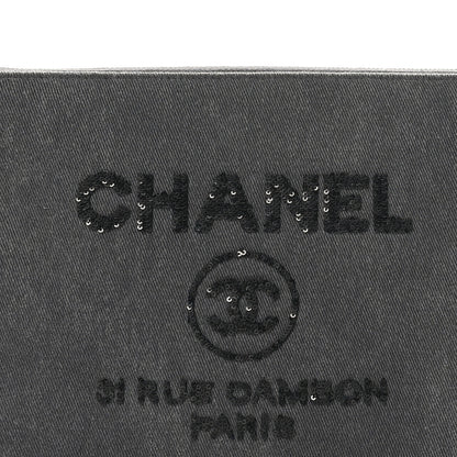 Chanel Canvas Sequins Medium Deauville Cosmetic Pouch Grey 8 of 9
