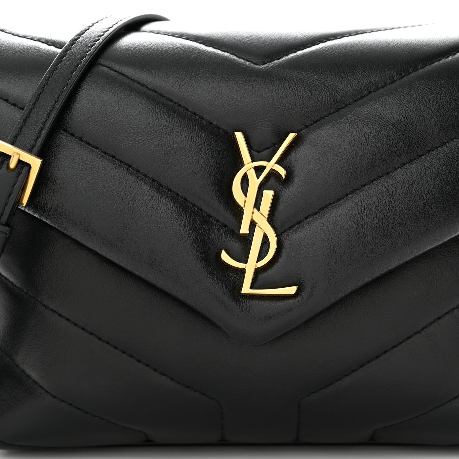 Saint Laurent Calfskin Y Quilted Monogram Toy Loulou Crossbody Bag Black 7 of 10