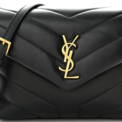 Saint Laurent Calfskin Y Quilted Monogram Toy Loulou Crossbody Bag Black 7 of 10
