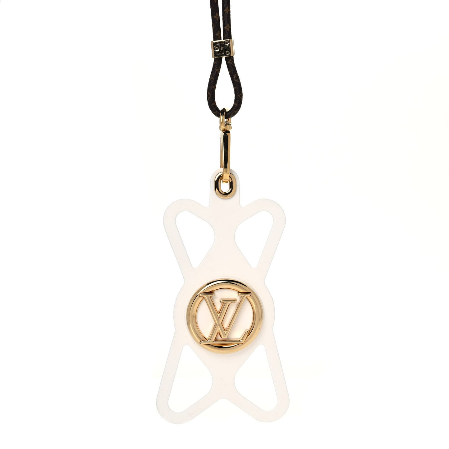 Monogram Silicone Louise Phone Holder White