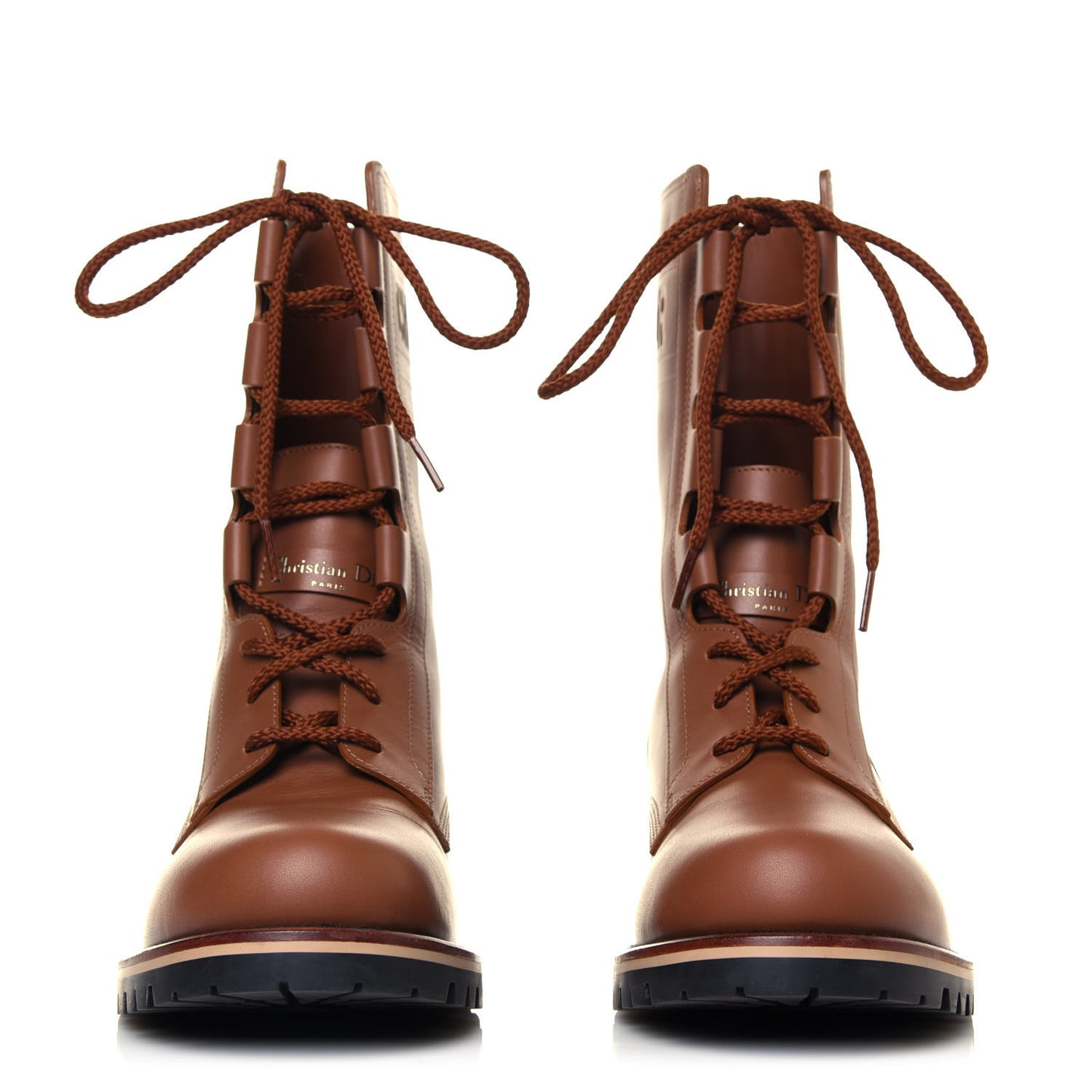 Calfskin Dior Quest 35mm Hiking Boots 38.5 Golden Saddle