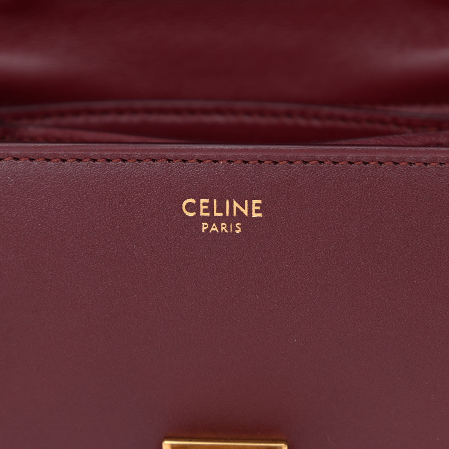Celine Box Calfskin Small Classic Box Flap Bag Burgundy 6 of 11