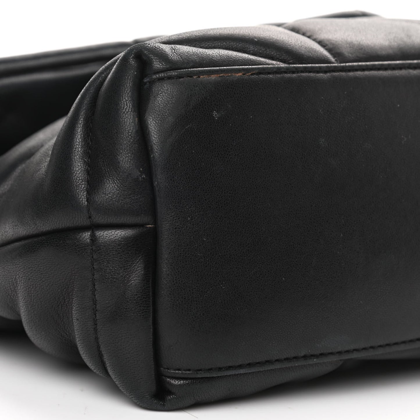 Lambskin Quilted Small Loulou Puffer Monogram Chain Satchel Black