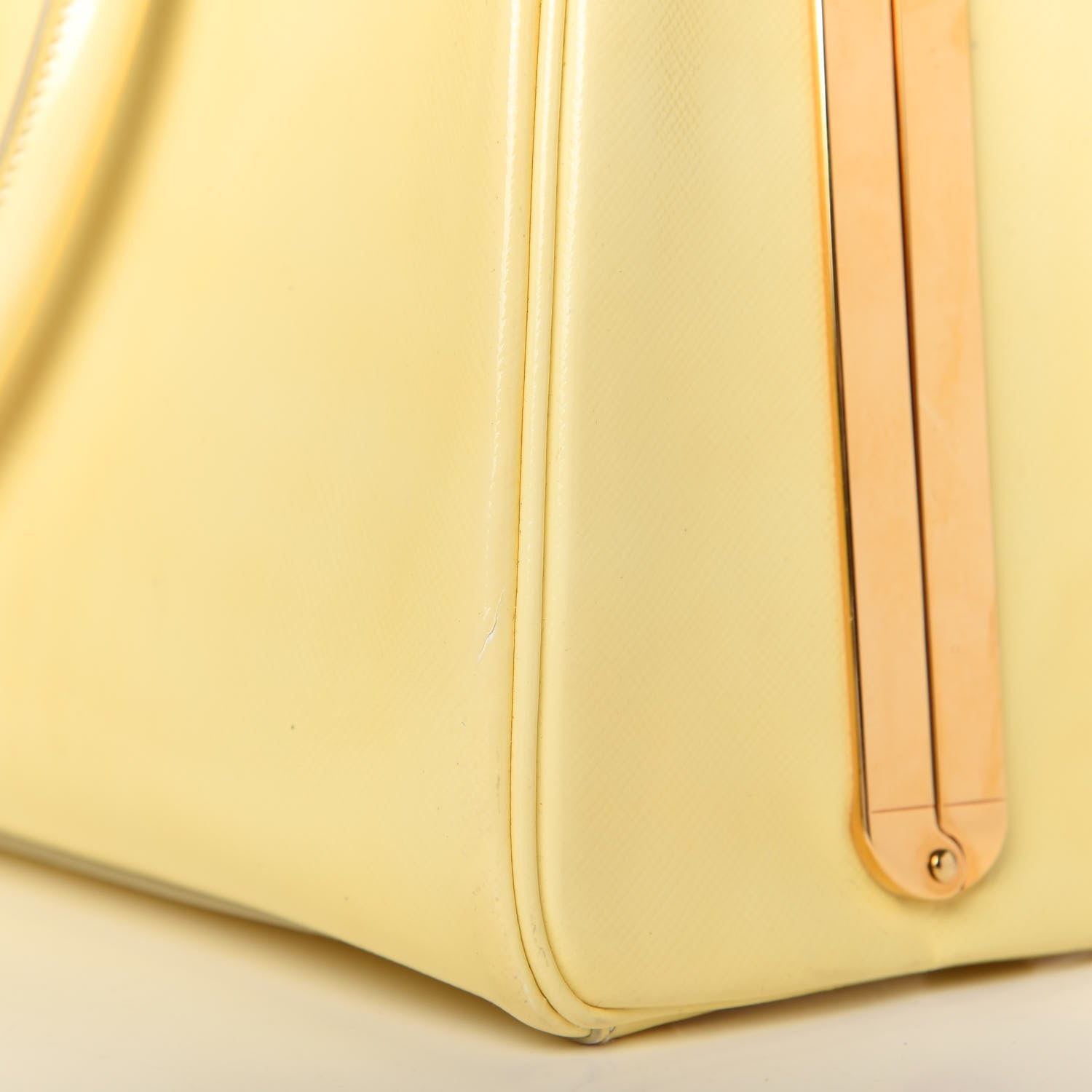 Prada Saffiano Vernice Pyramid Bag White 15 of 15