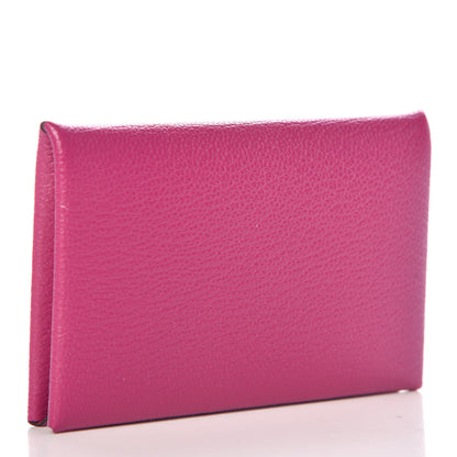Hermes Chevre Mysore Calvi Card Case Rose Pourpre 3 of 9