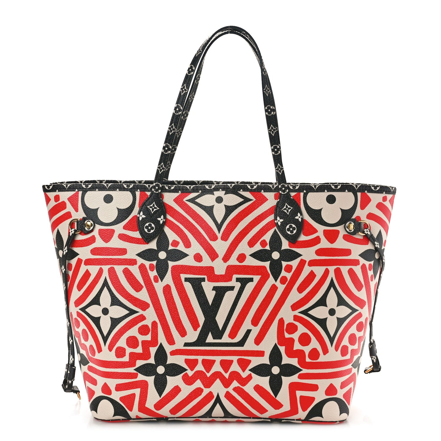Louis Vuitton Monogram Giant Crafty Neverfull MM Creme Rouge Black 1 of 9