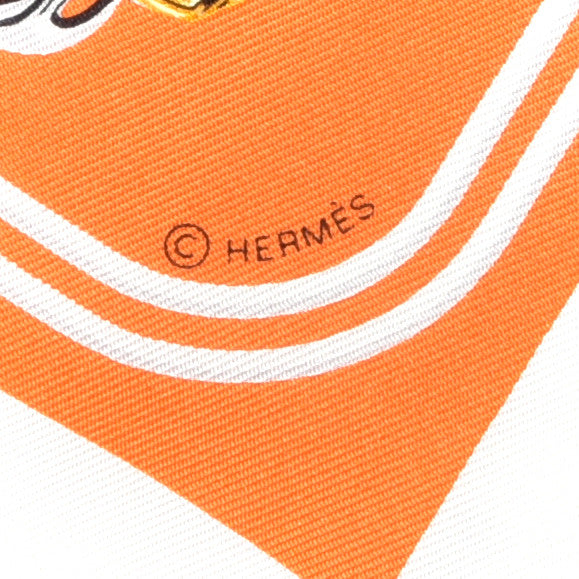Hermes Silk Brides de Gala Nano Scarf 20 White Orange Vif 2 of 3
