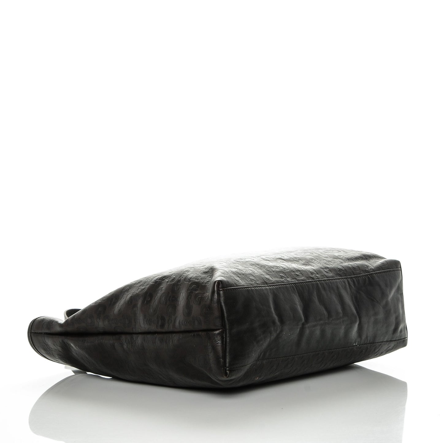Calfskin Horsebit Embossed Large Tote Dark Brown