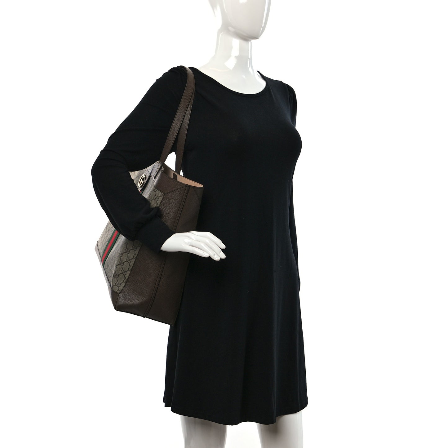 GG Supreme Monogram Web Ophidia Tote Brown
