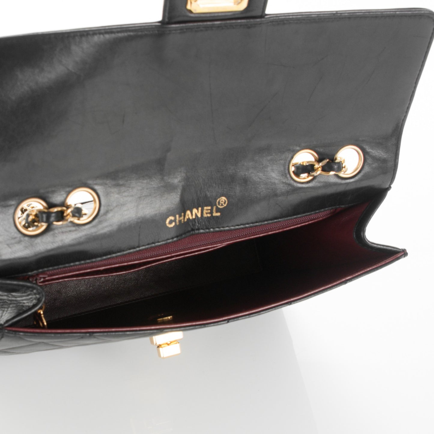 Lambskin Quilted Medium Single Flap Black