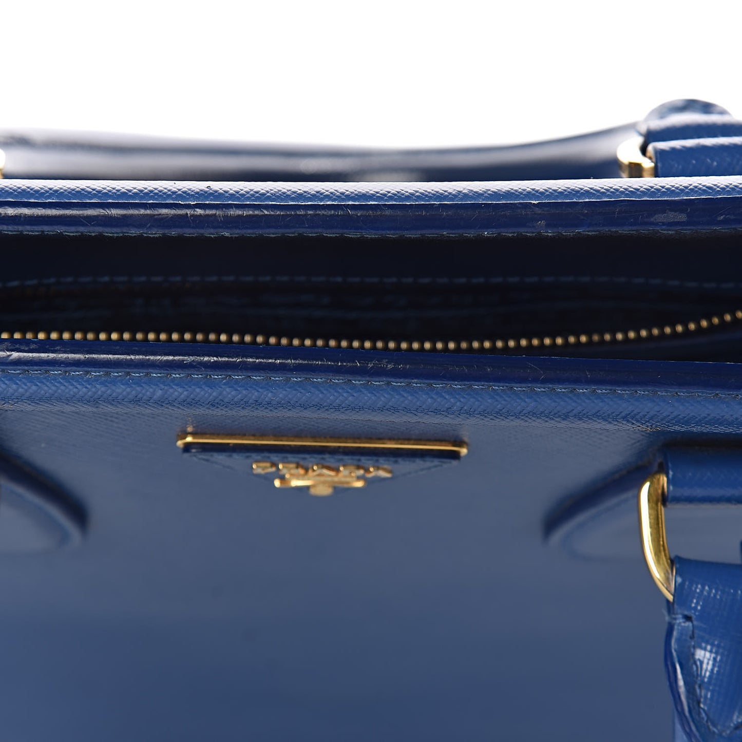 Saffiano Vernice Shopping Tote Azzurro