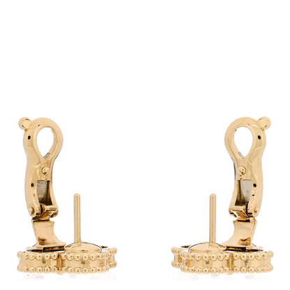 Van Cleef & Arpels 18K Yellow Gold Black Onyx Vintage Alhambra Earrings 3 of 5