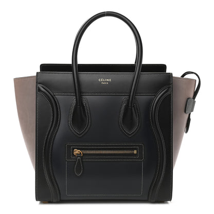 Celine Glazed Calfskin Micro Tri-Color Luggage Dark Blue 1 of 10