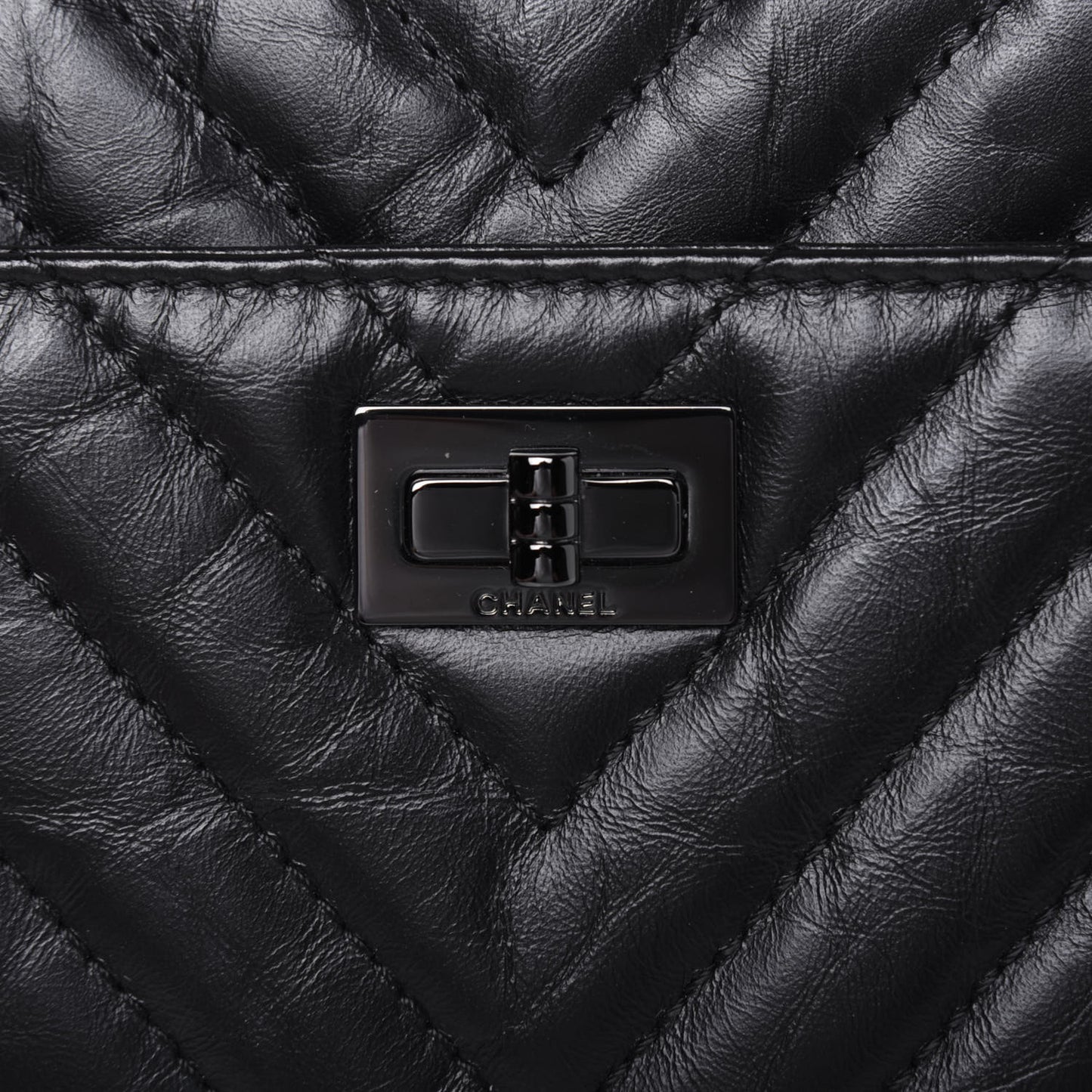 Aged Calfskin Chevron Mini Reissue Camera Case So Black