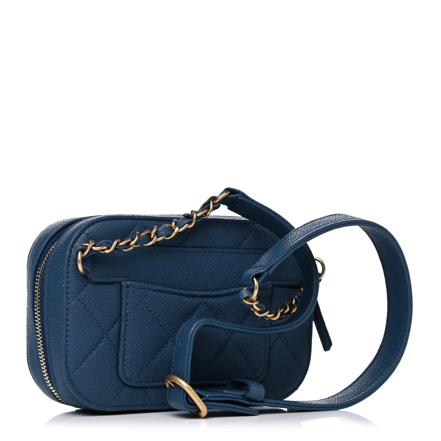 Chanel Caviar Quilted Waist Bag Blue 3 of 12
