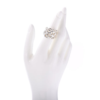 Hermes Sterling Silver GM Chaine d'Ancre Enchainee Band Ring 53 6.25 2 of 5