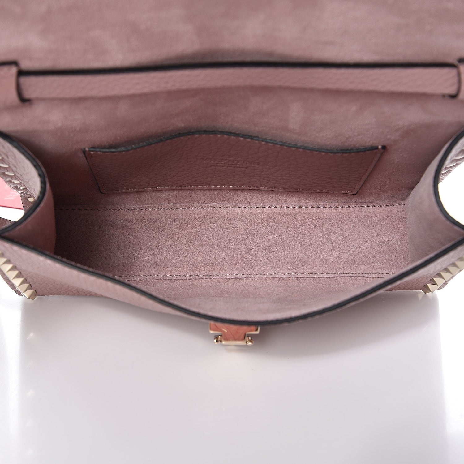 Valentino Garavani Pebbled Calfskin Medium Rockstud Flip Lock Crossbody Bag Water Rose 5 of 7