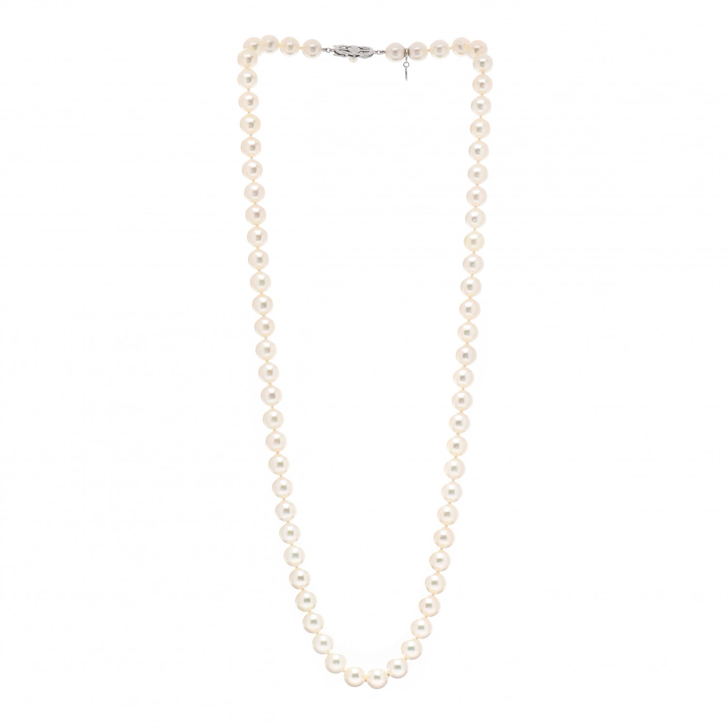 Mikimoto 18K White Gold Akoya Pearl 8.5-9mm Strand Necklace 26" 3 of 5