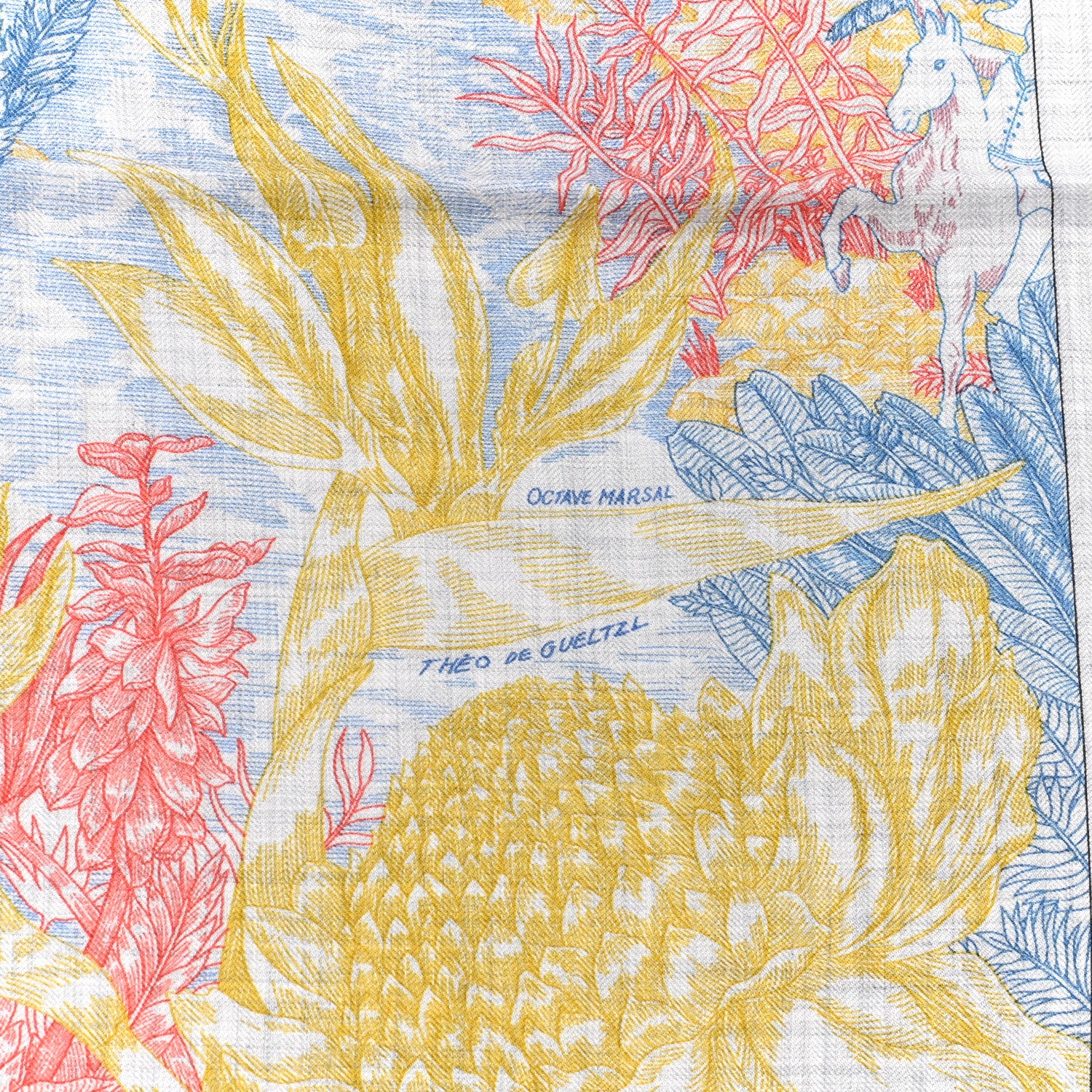 Hermes Cashmere Silk Splash Park Shawl 140 Gris Chine Rose Vert 5 of 6