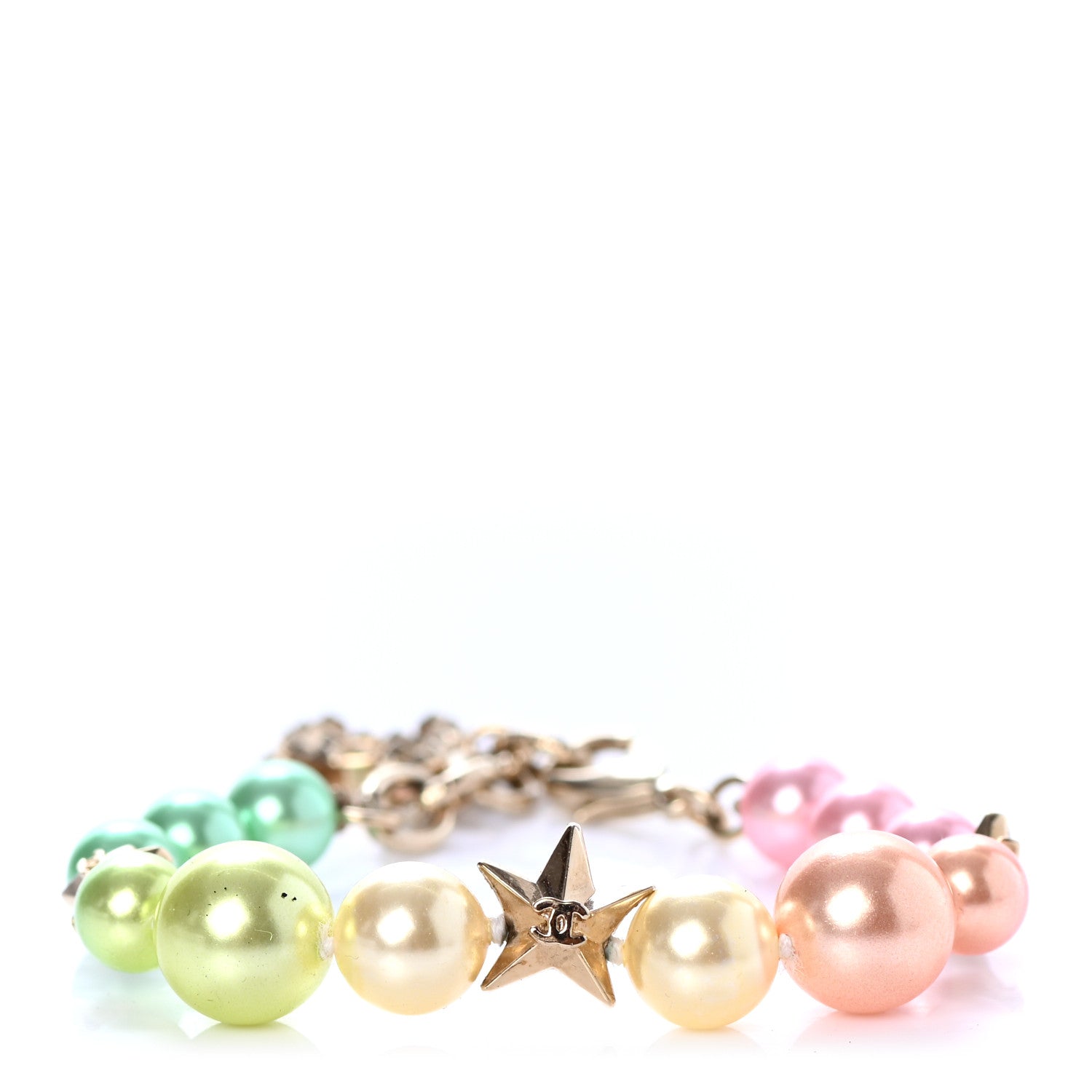 Chanel Pearl Cuba CC Bracelet Gold Multicolor 1 of 4