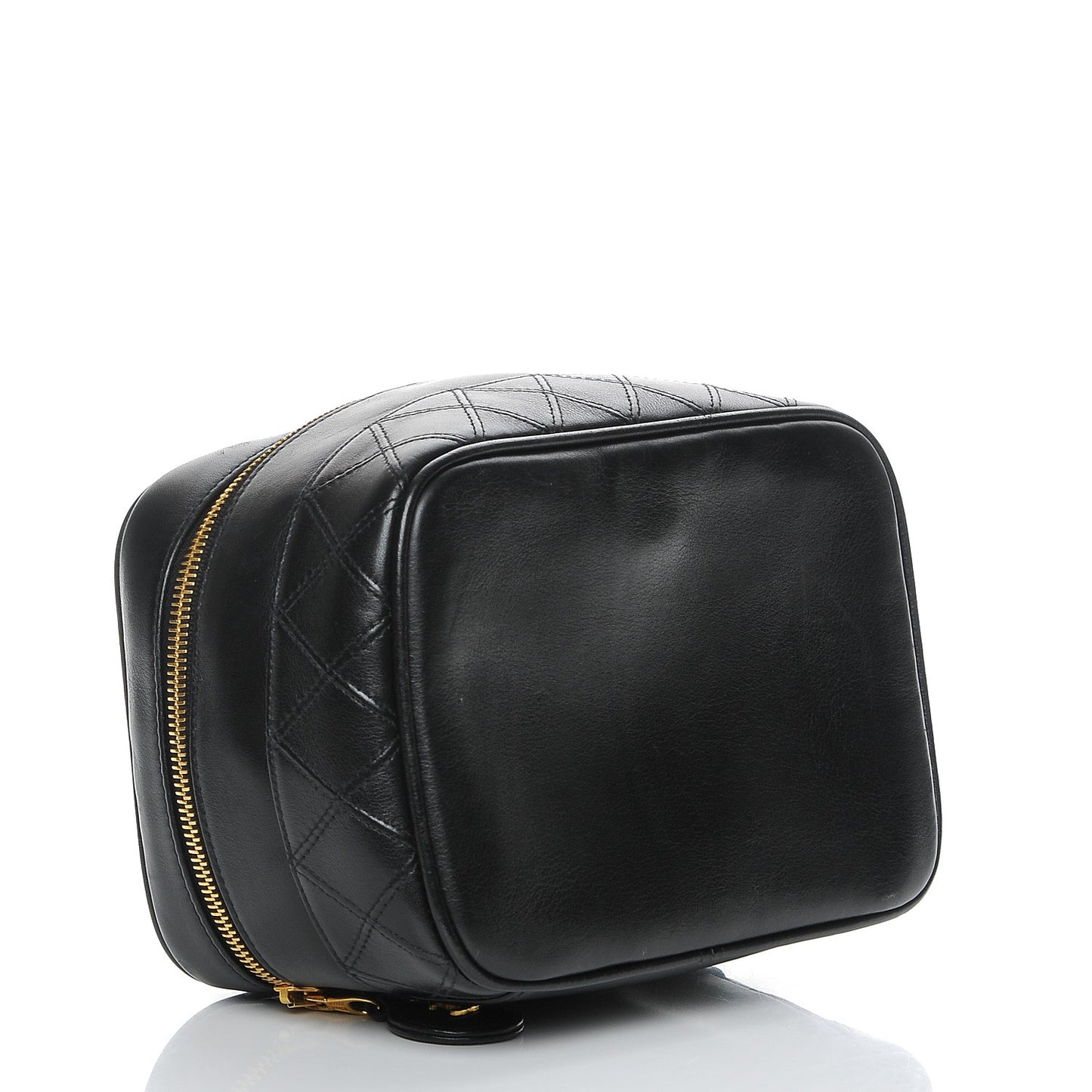 Lambskin Vanity Cosmetic Case Black