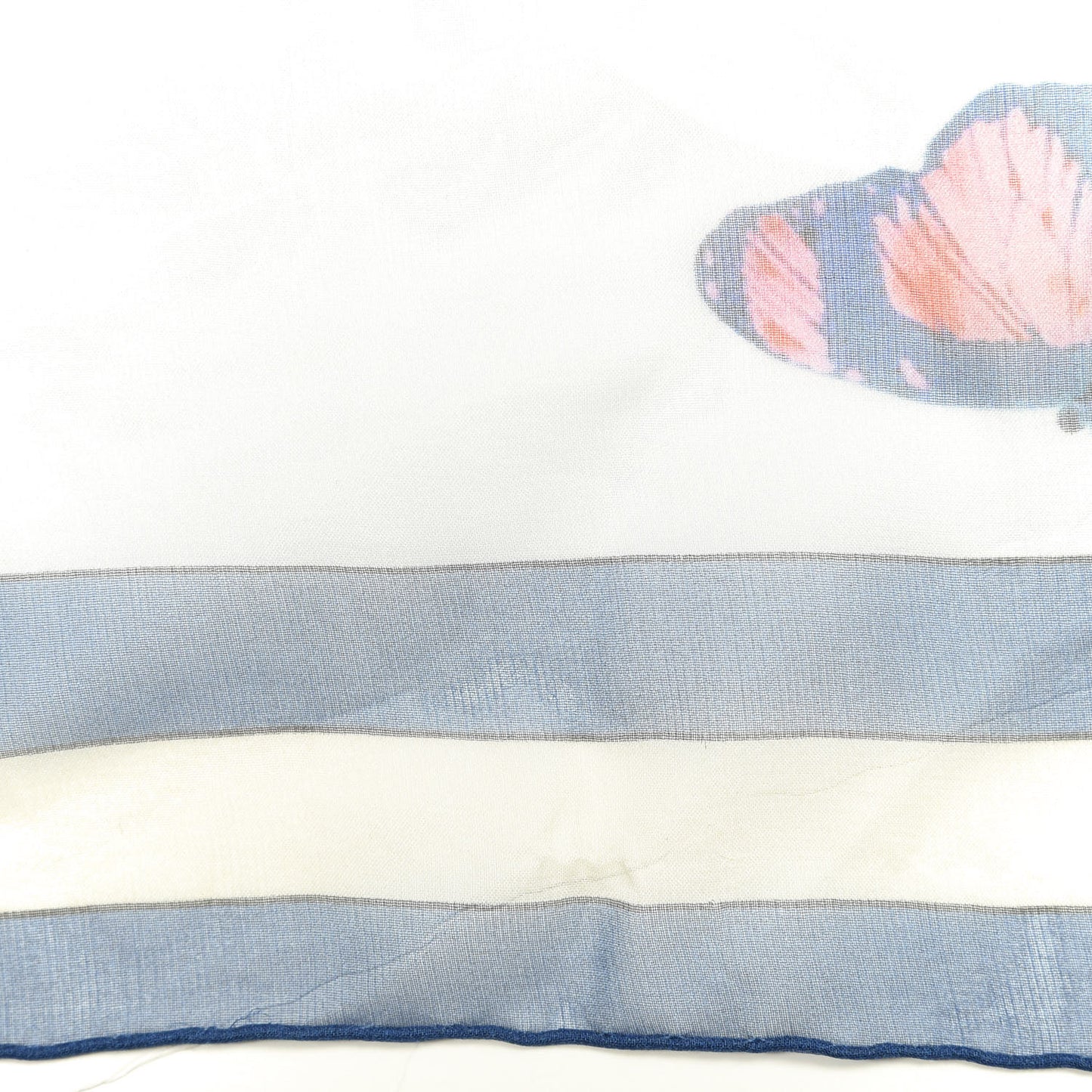 Silk Chiffon Butterfly And Lion Scarf Blue
