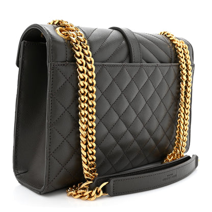 Saint Laurent Grain De Poudre Textured Mixed Matelasse Medium Triquilt Monogram Satchel Pebble 3 of 10