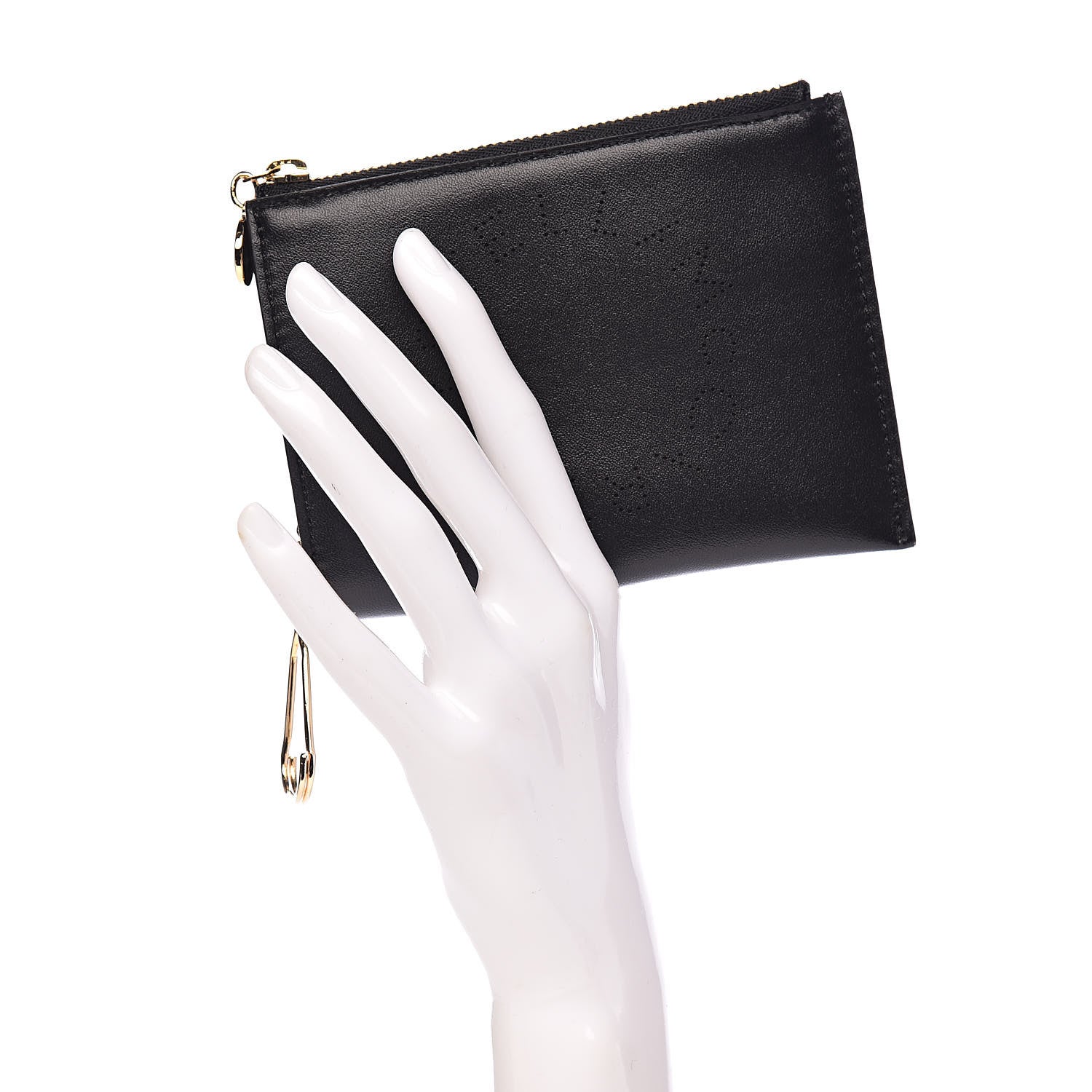 Stella McCartney Eco Alter Nappa Perforated Small Key Pouch Black 2 of 8