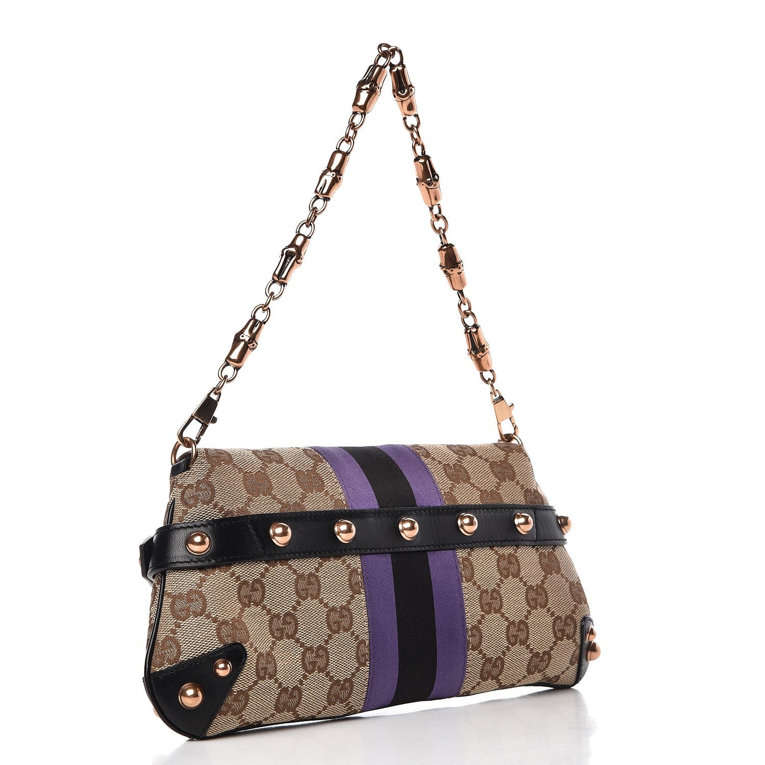 Gucci Tom Ford Monogram Horsebit Web Clutch Purple 3 of 8