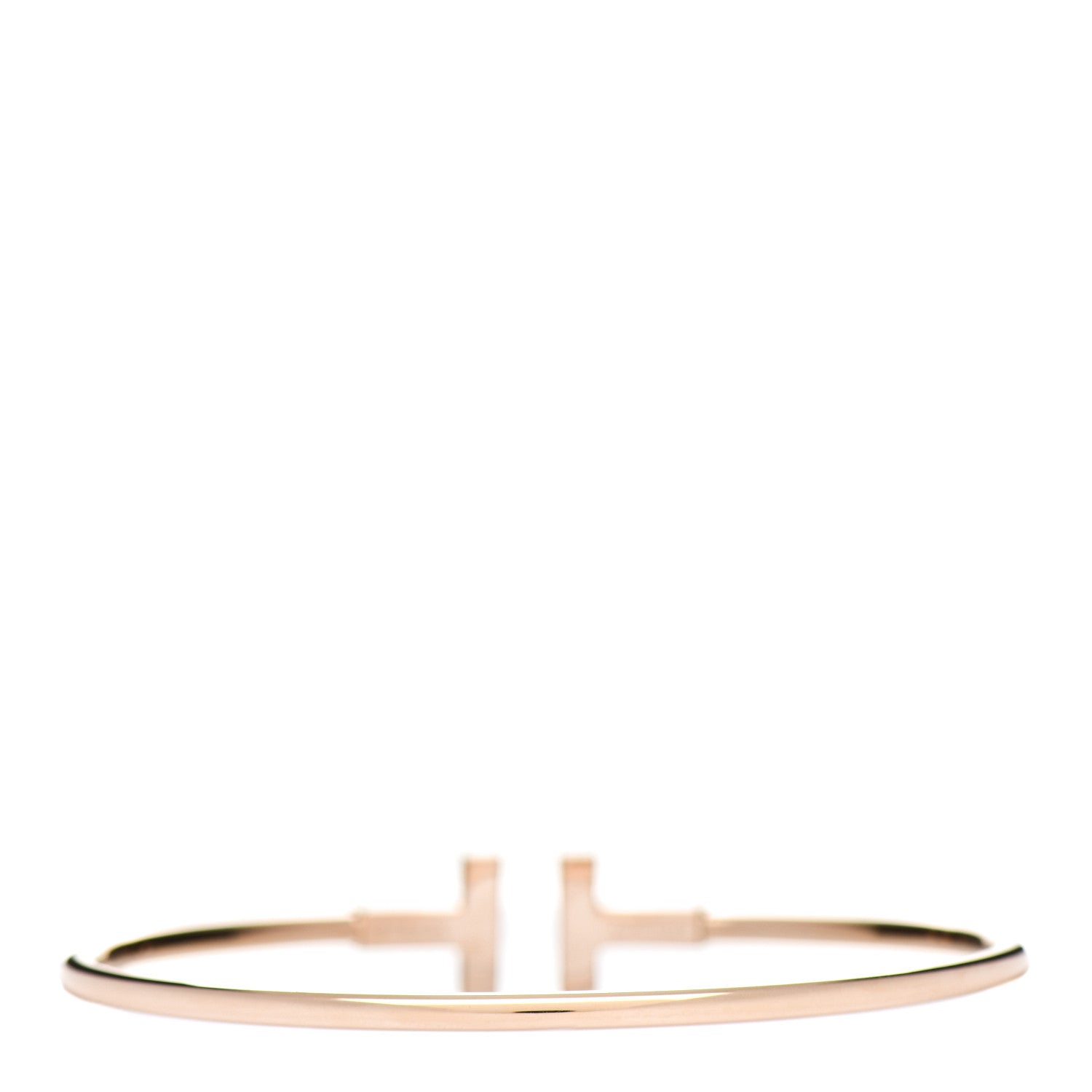 Tiffany 18K Rose Gold Diamond Mother of Pearl T Wire Bracelet 2 of 5