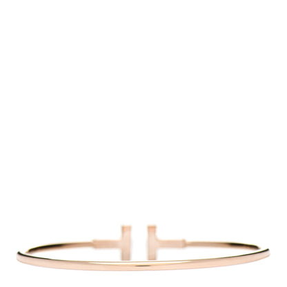 Tiffany 18K Rose Gold Diamond Mother of Pearl T Wire Bracelet 2 of 5