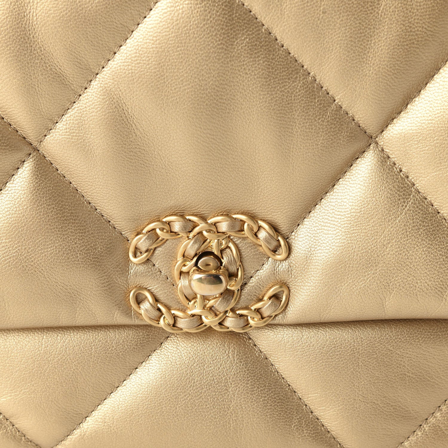 Chanel Goatskin Quilted Large 19 Flap Gold 10 of 11