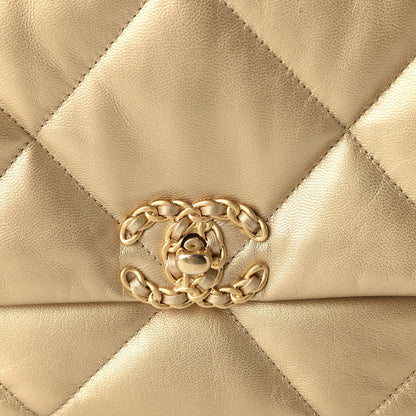 Chanel Goatskin Quilted Large 19 Flap Gold 10 of 11