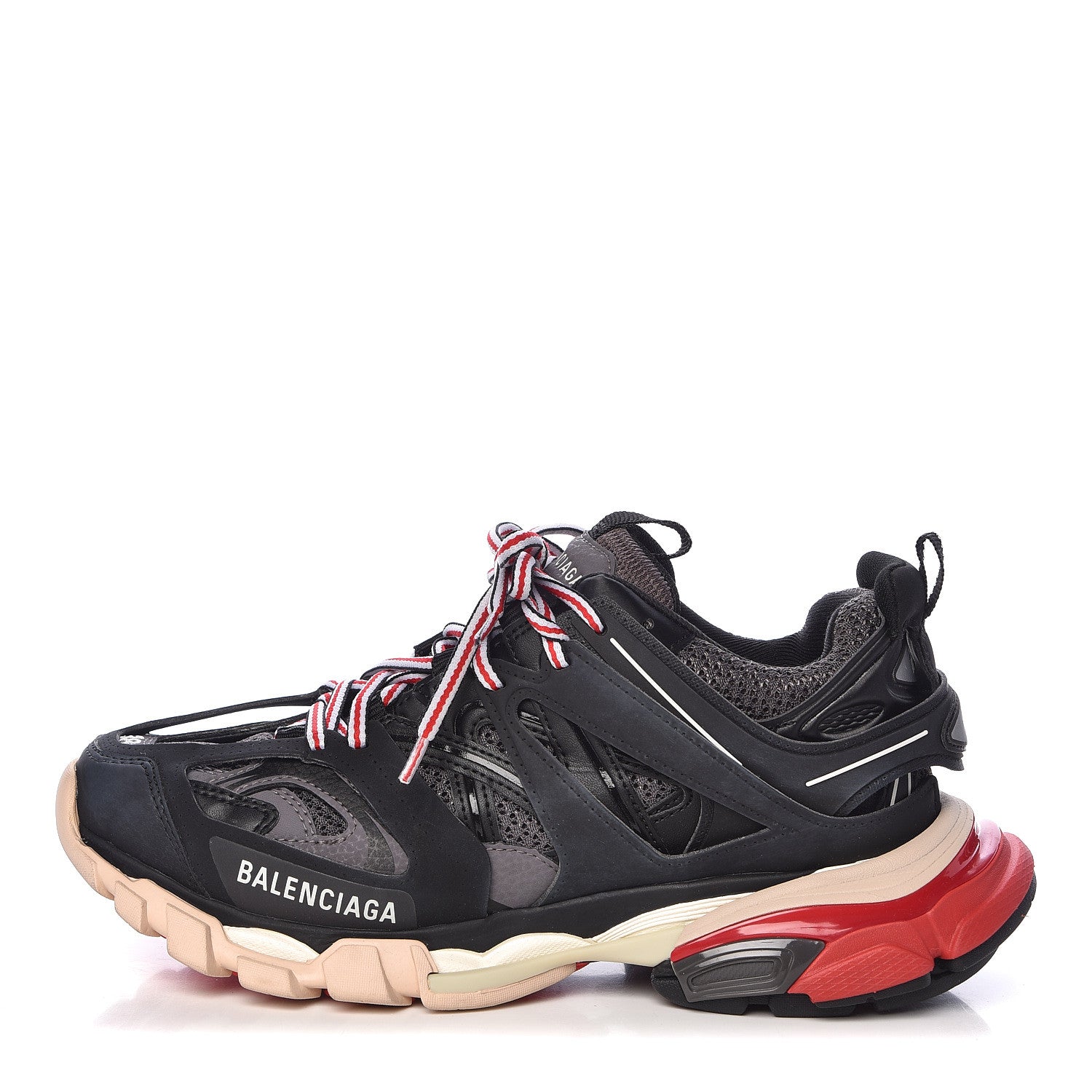 Balenciaga Mesh Nylon Womens Track Sneakers 38 Black Gris 1 of 8