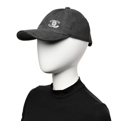 Chanel Cotton Sequin CC Cap Hat Black 2 of 9