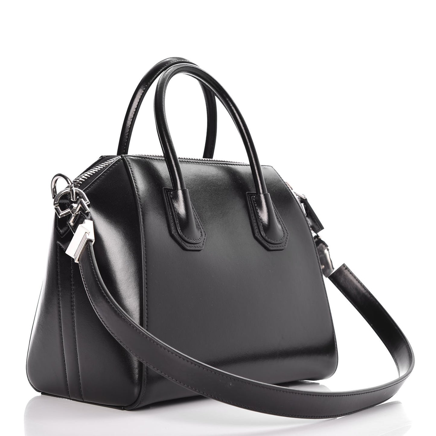 Shiny Lord Calfskin Small Antigona Black