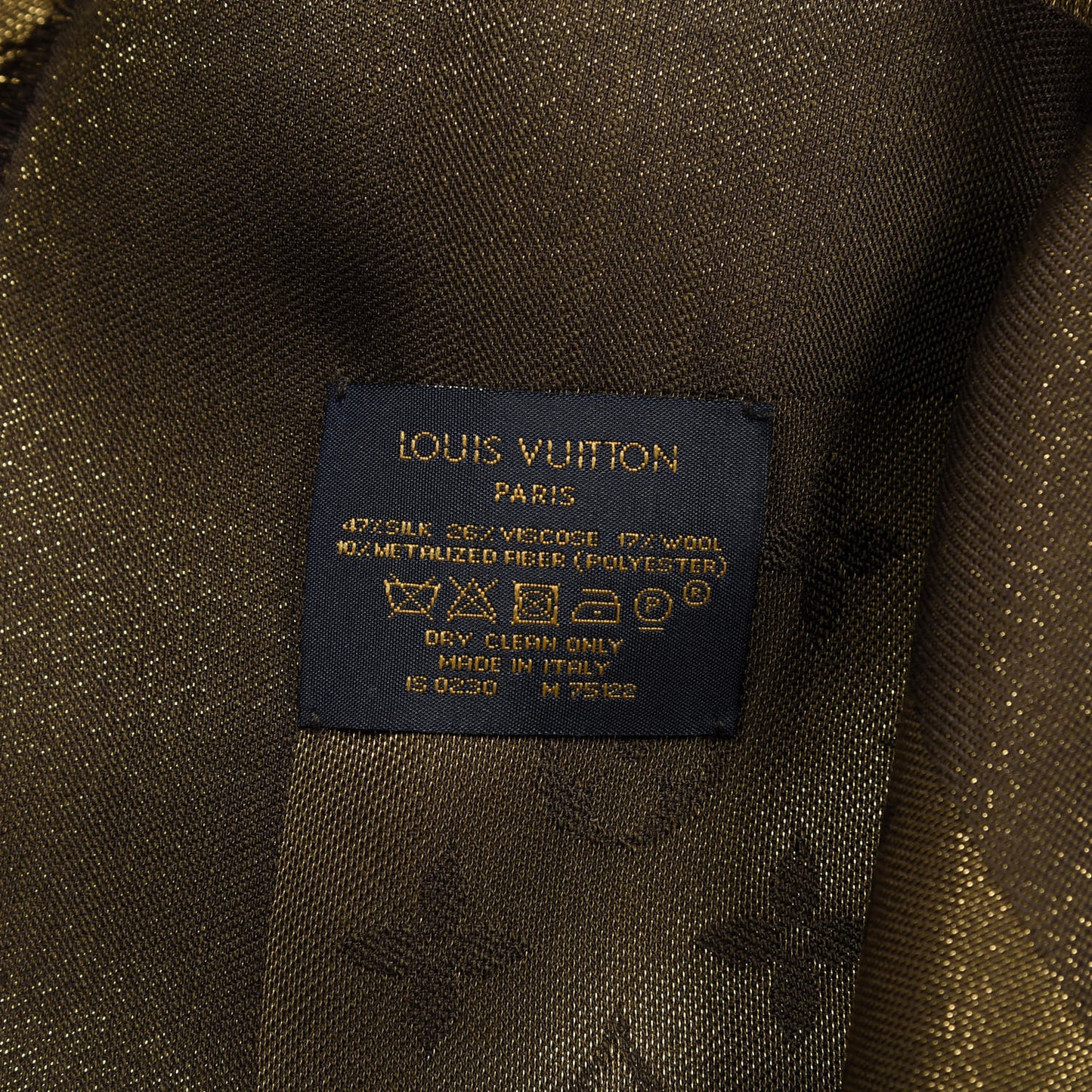 Silk Lurex Wool Monogram Shine Shawl Brown