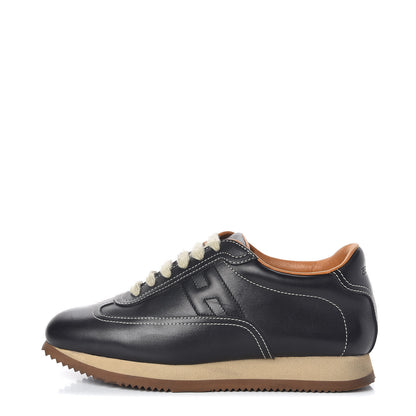 Hermes Calfskin Womens Quick Sneakers 37 Black 1 of 10